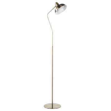 Darby Contemporary Floor Lamp, Gold Metal