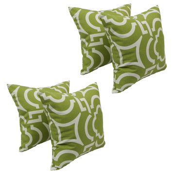 17" Square Polyester Outdoor Throw Pillows, Set of 4, Carmody Kiwi