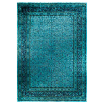 Overdyed, One-of-a-Kind Handmade Area Rug Blue, 12' 3" x 17' 6"