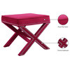 Nixon Velvet Upholstered Ottoman/Bench, Pink