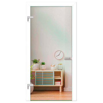 Hinged Glass Door, Non-Private with Frosted Design, 30"x80", Right