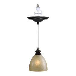 Brushed Bronze Finished with Linen Glass Instant Pendant Light Conversion Kit - Pendant Lighting
