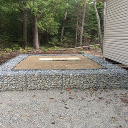 Cottage Gabion basket retaining wall - Outdoor Wall Art