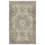 Jaipur Living - Modify Hand-Knotted Medallion Sage/ Light Blue Area Rug 5'X8' - The artisan-made Kai collection effortlessly blends the contemporary influence of color with traditionally timeless looks. Exceptionally made and artfully designed, the hand knotted Modify area rug infuses homes with vintage allure. This wool accent boasts an elegant center medallion and scrolling details for a worldly dose of style. Sage, light blue, and gray tones offer a versatile look to the timeless design.