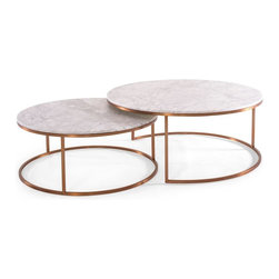 Elle Round Marble Nest Coffee Tables - Coffee Tables
