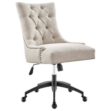 Regent Tufted Fabric Office Chair, Black/Beige