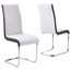 Modern Set of 2 Chairs Upholstered, Faux Leather With Chrome Plated Base, White
