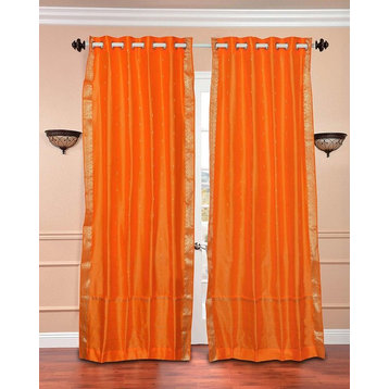 Pumpkin Ring Top  Sheer Sari Curtain / Drape / Panel   - 80W x 96L - Piece