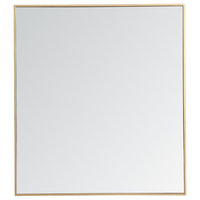 Elegant Decor Eternity 40" x 36" Contemporary Metal Frame Mirror in Brass