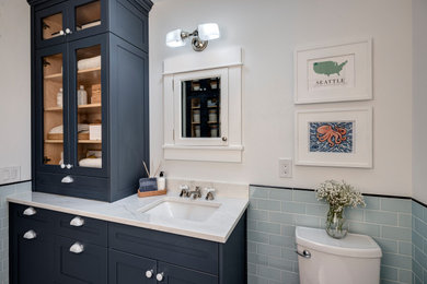 Inspiration for a craftsman bathroom remodel in Seattle