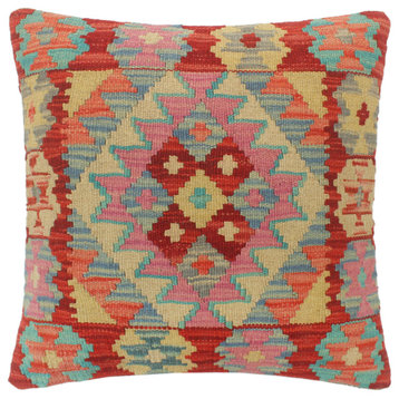 Rustic Turkish Low Hand Woven Kilim Pillow