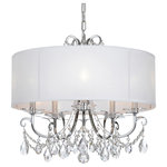 Crystorama - Othello 5 Light Clear Swarovski Strass Crystal Polished Chrome Chandelier - Classic like a timeless piece of jewelry, the Othello collection dazzles with traditional glamour. This lavish fixture is decorated with swags of faceted cut crystal jewels, optimally cut for awe inspiring sparkle. These fixtures add the perfect bit of glam to any room, and are sure to catch the eye and the light.