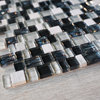 11.375"x11.875" Marion Mixed Mosaic Tile Sheet, Black Ice