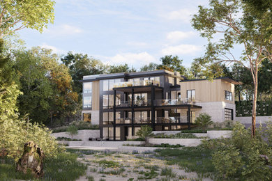 Contemporary exterior home idea in Detroit