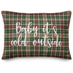 Designs Direct Creative Group - Baby It's Cold Outside, Tartan Plaid 14x20 Lumbar Pillow - Decorate for Christmas with this holiday-themed pillow. Digitally printed on demand, this  design displays vibrant colors. The result is a beautiful accent piece that will make you the envy of the neighborhood this winter season.