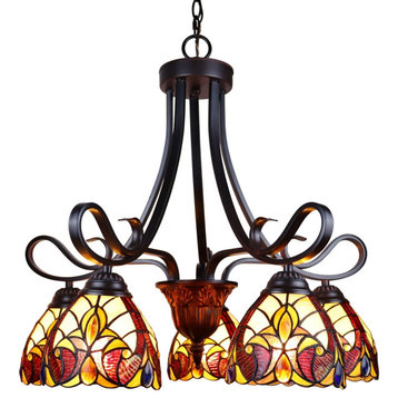 CHLOE Lighting CH38632AV24-DD5 ADIA Dark Bronze 5 Light Large Chandelier