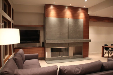 Trendy living room photo in Vancouver