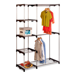 Honey Can Do 43 Wide Double Door Storage Closet Khaki