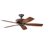Kichler - Monarch II Patio 52 inch Outdoor Ceiling Fan in Weathered Copper Powder Coat - Clean design elements and subtle accents elevate this 52 inch Monarch(TM) II Patio fan. It features a Weathered Copper Powder Coat finish to create a distinctive detail for any space.