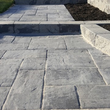 Front walkway and retaining wall