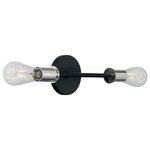 Nuvo Lighting - Nuvo Lighting 60/7352 Bransel - 2 Light Bath Vanity - Bransel; 2 Light; Vanity Fixture; Brushed Nickel FBransel 2 Light Bath Black/Polished NickeUL: Suitable for damp locations Energy Star Qualified: n/a ADA Certified: YES  *Number of Lights: Lamp: 2-*Wattage:60w A19 Medium Base bulb(s) *Bulb Included:No *Bulb Type:A19 Medium Base *Finish Type:Black/Polished Nickel