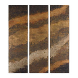 www.essentialsinside.com:  hot as fire abstract wall art panels, set of 3 - Artwork