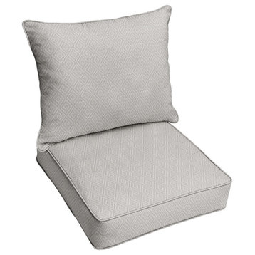 Sunbrella Outdoor Corded Seating Pillow/Cushion Set, Ivory, 30"Wx27"Dx5"H