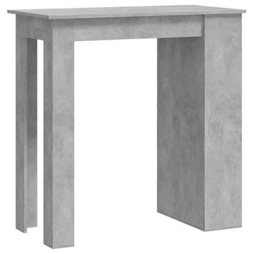 vidaXL Bar Table Pub Table for Kitchen Bistro Table with Storage Concrete Gray
