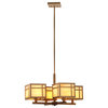 Safavieh LIT4184 Craftsman 4 Light 1 Tier Chandelier with Square Frosted Glass