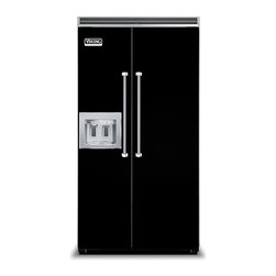 Viking 42" Built-in Side By Side Refrigerator, With Dispenser Black | VCSB5422BK - Refrigerators