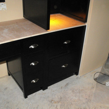 Master bathroom project, Ebony Stain on African Mahogany