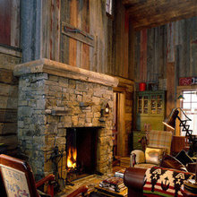 wood over fireplace