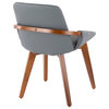 Lumisource Cosmo Chair, Walnut and Gray PU Leather