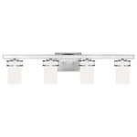 Generation Lighting Collection - Robie 4-Light Wall/Bath, Chrome - The Sea Gull Lighting Robie four light vanity fixture in chrome offers shadow-free lighting in your powder room, spa, or master bath room.