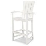 Polywood - Polywood Quattro Adirondack Bar Chair, White - With curved arms and a contoured seat and back for comfort, the Quattro Adirondack Bar Chair is ideal for outdoor dining and entertaining. Constructed of durable POLYWOOD lumber available in a variety of attractive, fade-resistant colors, this all-weather bar chair will never require painting, staining, or waterproofing.