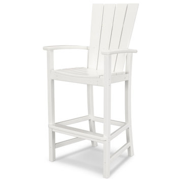 Polywood Quattro Adirondack Bar Chair, White