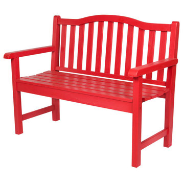 Shine Company Belfort II Garden Bench With HYDRO-TEX, Chile Red