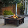 Morrison Fire Pit with Natural Slate Top in Black