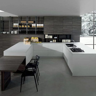 cuisine moderne avec un plan de travail en bois  photos