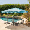 GDF Studio Meridith Outdoor 9.8' Canopy With Black Resin Base, Teal