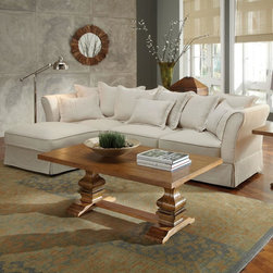 Coaster 500910 Karlee Beige Cottage Styled Sectional Sofa - Living Room Furniture Sets