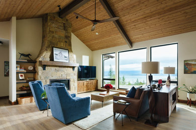 Mountain style living room photo in Other
