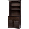 Agni Modern and Contemporary Dark Brown Buffet and Hutch Kitchen Cabinet