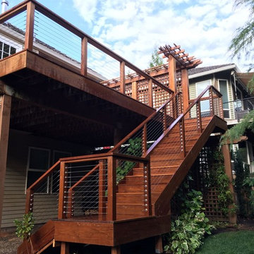 Ipe deck with cables