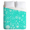 Nick Nelson Modern Elements In Turquoise Duvet Cover