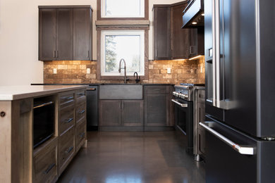 Example of an urban kitchen design in Vancouver
