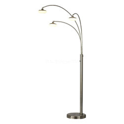 Glass 3 Light Arc Floor Lamp - Floor Lamps