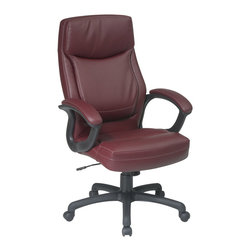 Executive High Back Eco Leather Chair with Locking Tilt Control - Office Chairs