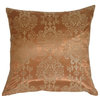 Baroque Pattern Throw Pillow, Copper, 20"x20"