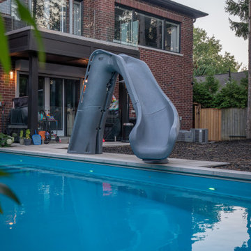 Fiberglass Pool Ideas - Fiberglass Lap Pool with Interlocking Deck